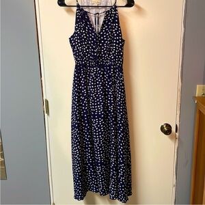 Maison Jules blue and white midi dress